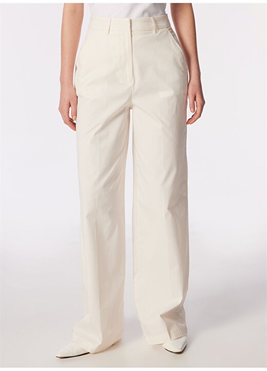 Pierre Cardin Normal Bel Loose Fit Beyaz Kadın Kumaş Pantolon HOLLY 4