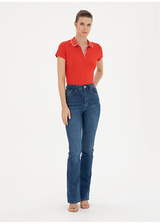 Pierre Cardin Nar Çiçeği Kadın Slim Fit Polo T-Shirt RINO 4