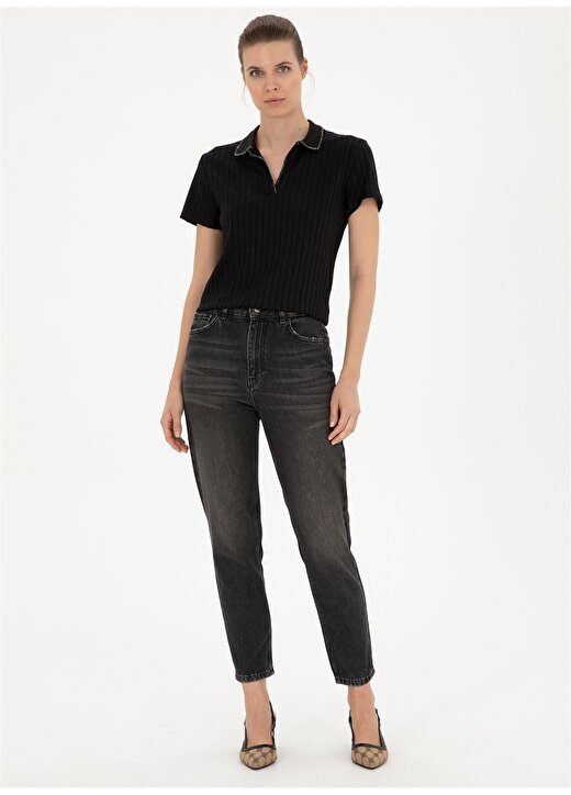 Pierre Cardin Siyah Kadın Slim Fit Polo T-Shirt RINO 4