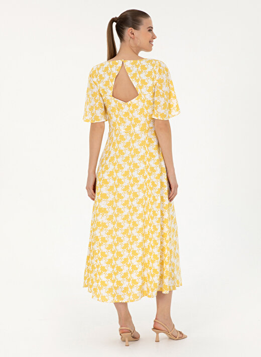 Pierre Cardin Kalp Yaka Sarı Uzun Kadın Elbise SOPHI 3