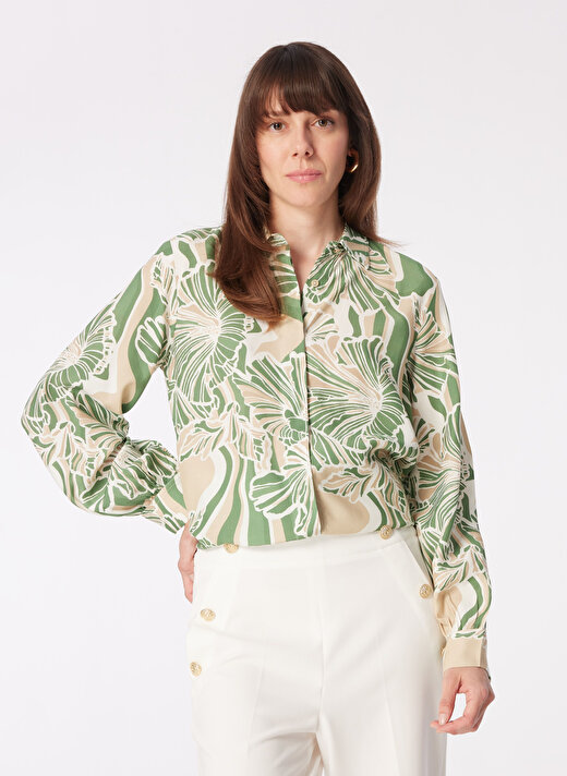Pierre Cardin Gömlek Yaka Yeşil Kadın Tunik WOLK 1