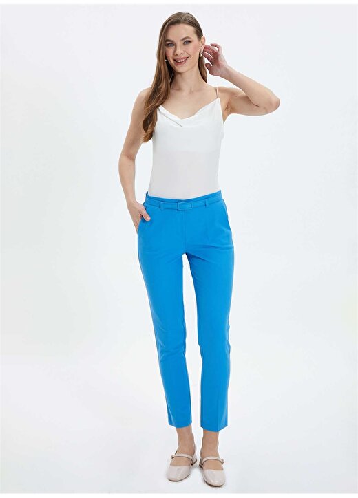 Selen Normal Bel Standart Mavi Kadın Pantolon 24YSL5140 1