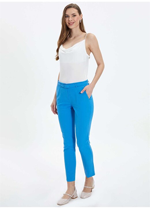Selen Normal Bel Standart Mavi Kadın Pantolon 24YSL5140 2
