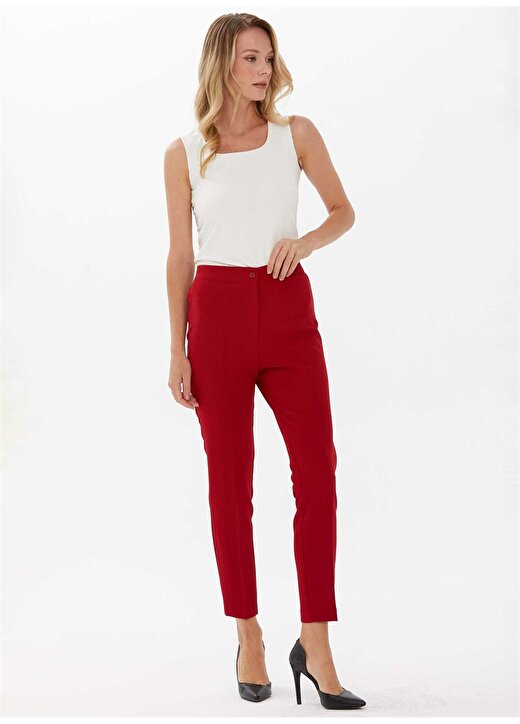 Selen Normal Bel Standart Kırmızı Kadın Pantolon 24YSL5189 2
