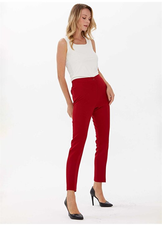 Selen Normal Bel Standart Kırmızı Kadın Pantolon 24YSL5189 3