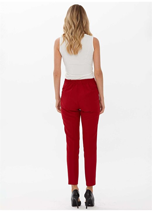 Selen Normal Bel Standart Kırmızı Kadın Pantolon 24YSL5189 4