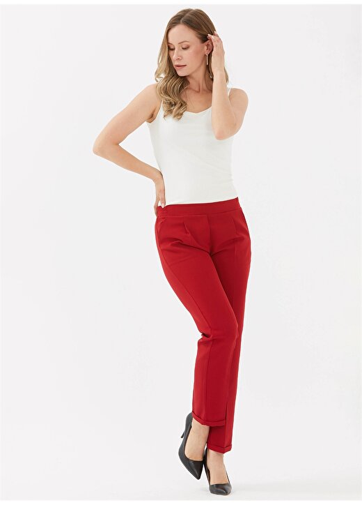 Selen Normal Bel Standart Kırmızı Kadın Pantolon 24YSL5190 2
