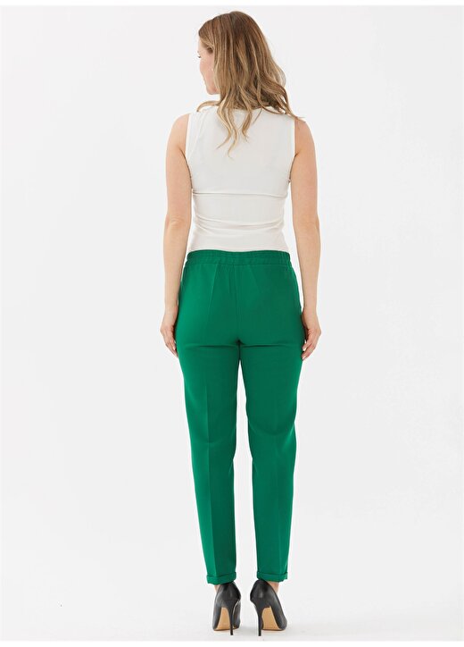 Selen Normal Bel Standart Yeşil Kadın Pantolon 24YSL5190 4
