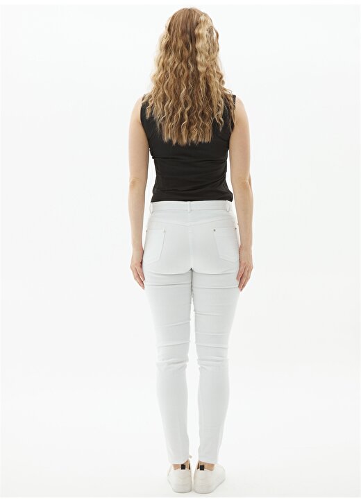 Selen Normal Bel Standart Beyaz Kadın Pantolon 24YSL5187 4