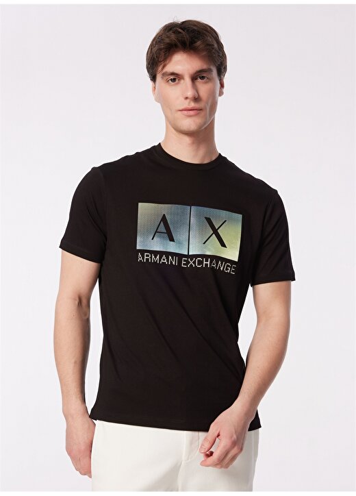 Armani Exchange Bisiklet Yaka Baskılı Siyah Erkek T-Shirt 3DZTJB ZJBYZ 1200 1