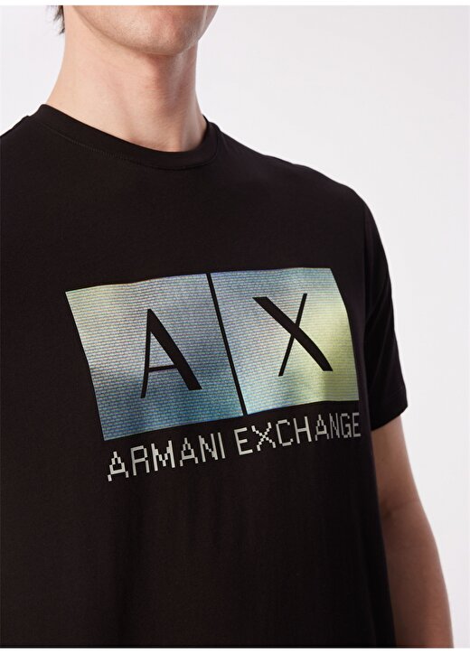 Armani Exchange Bisiklet Yaka Baskılı Siyah Erkek T-Shirt 3DZTJB ZJBYZ 1200 4