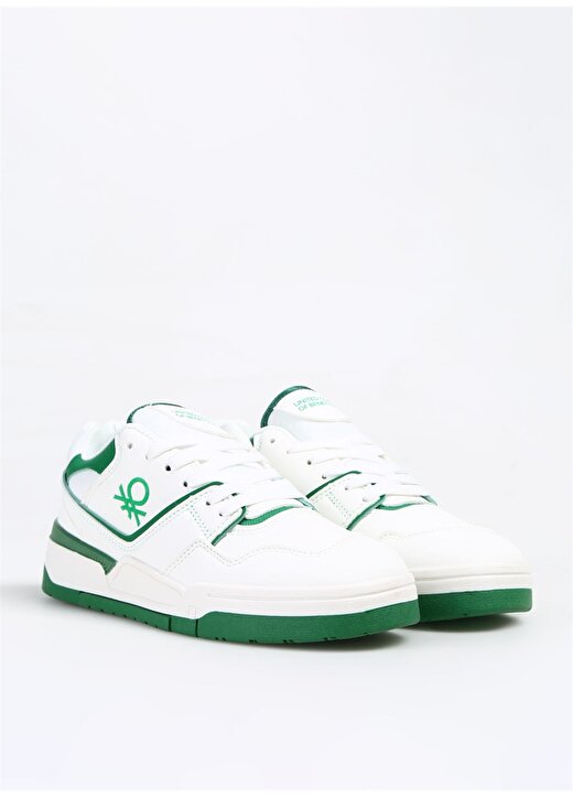Benetton Beyaz - Yeşil Kadın Sneaker BNI-10081 2