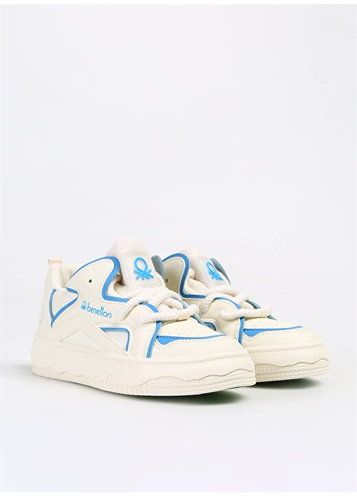 Benetton Beyaz - Mavi Kadın Sneaker BNI-10100 2