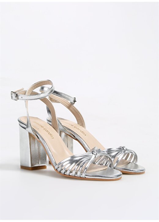Pierre Cardin Gümüş Kadın Topuklu Sandalet PC-53057 2