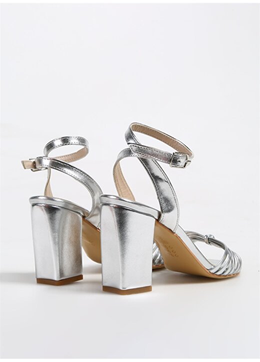 Pierre Cardin Gümüş Kadın Topuklu Sandalet PC-53057 3