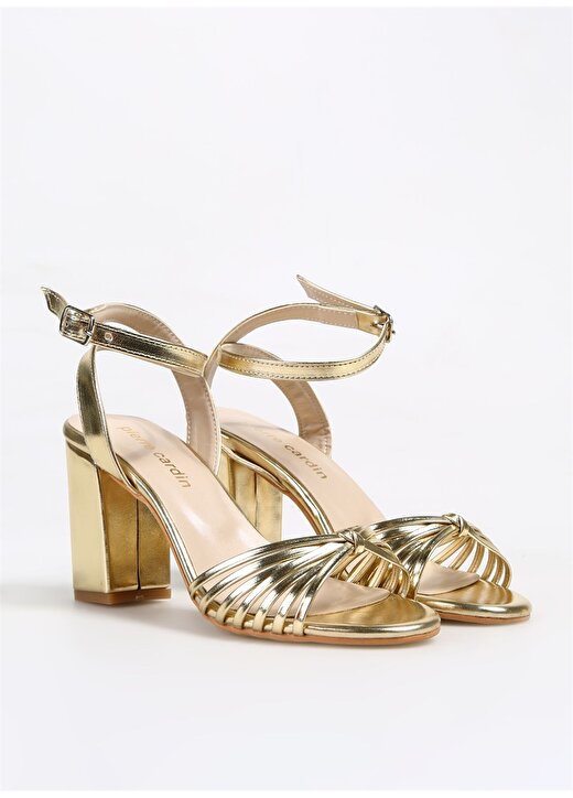 Pierre Cardin Altın Kadın Topuklu Sandalet PC-53057 2