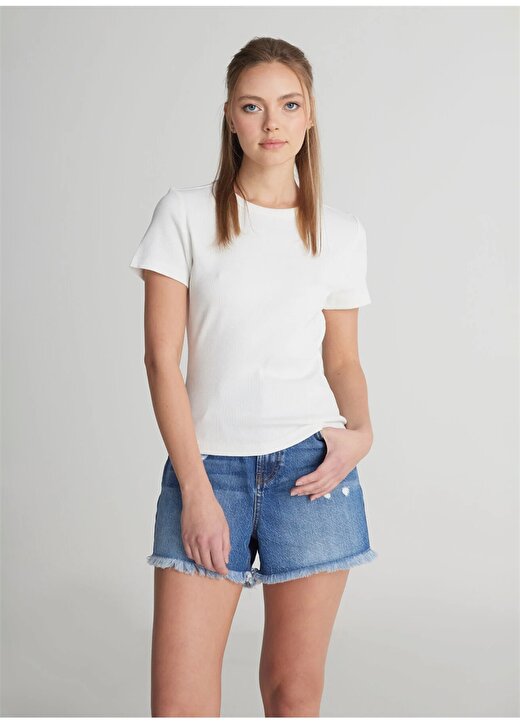 Wrangler Bisiklet Yaka Beyaz Kadın T-Shirt W241600100-Bisiklet Yaka T-Shirt 3