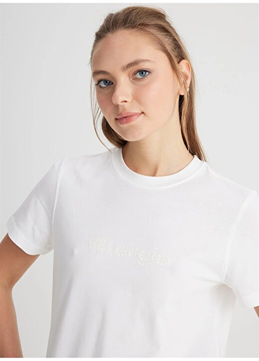 Wrangler Bisiklet Yaka Beyaz Kadın T-Shirt W241357100-Bisiklet Yaka T-Shirt 3