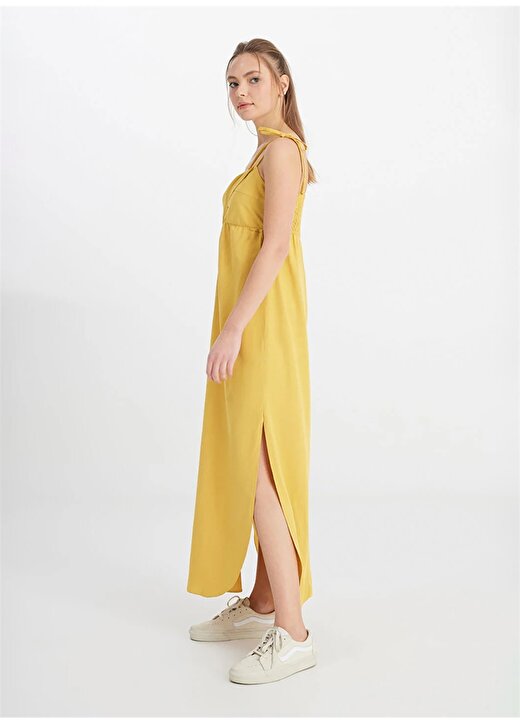 Wrangler Kare Yaka Koyu Sarı Standart Kadın Elbise W241610210-Kolsuz Elbise 2