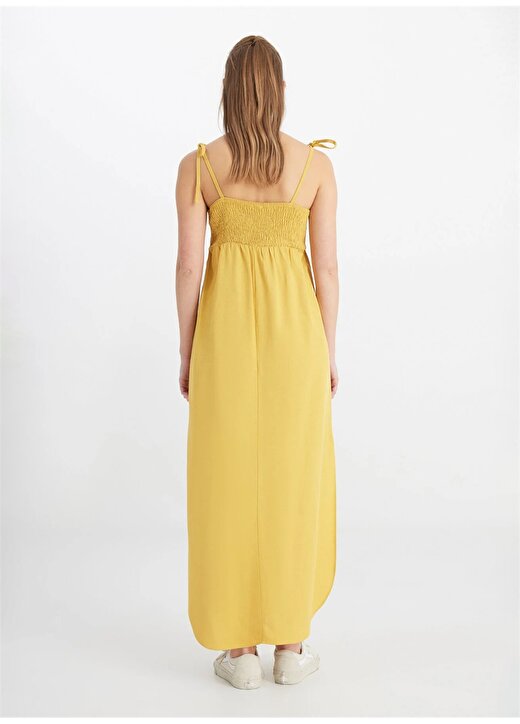 Wrangler Kare Yaka Koyu Sarı Standart Kadın Elbise W241610210-Kolsuz Elbise 4