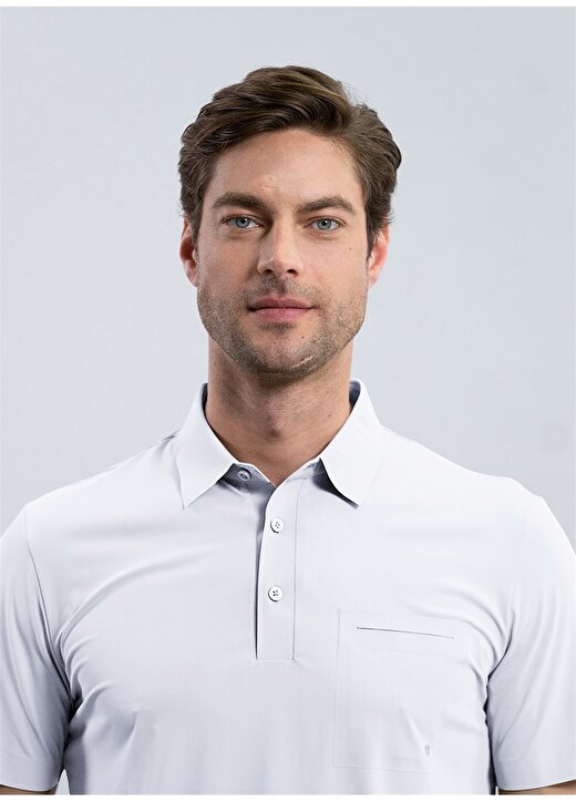 Duno Düz Beyaz Erkek Polo T-Shirt TIBOR DEIVA 3