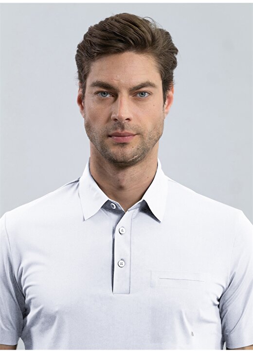Duno Düz Beyaz Erkek Polo T-Shirt TIBOR DEIVA 4