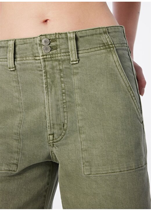 Gap Normal Bel Geniş Paça Normal Yeşil Kadın Denim Pantolon 885249-S 4