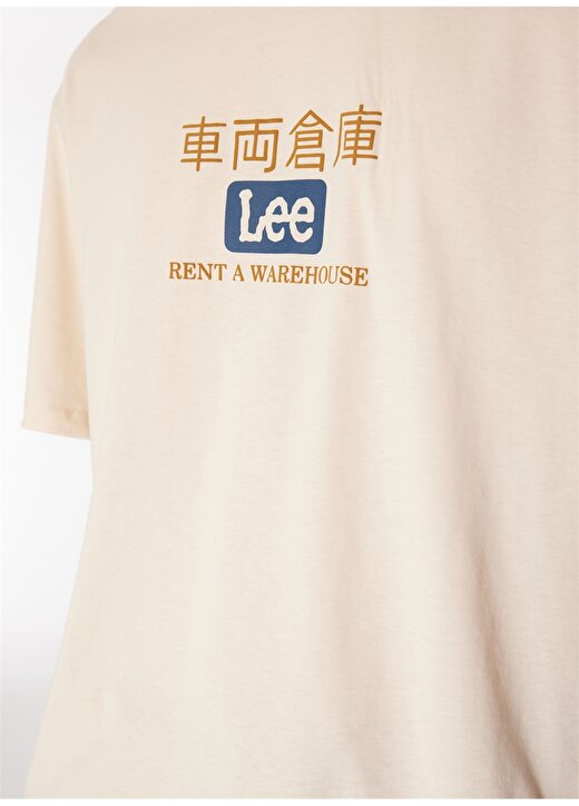 Lee Bisiklet Yaka Ekru Erkek T-Shirt L241182104 Loose Fit T-Shirt 4