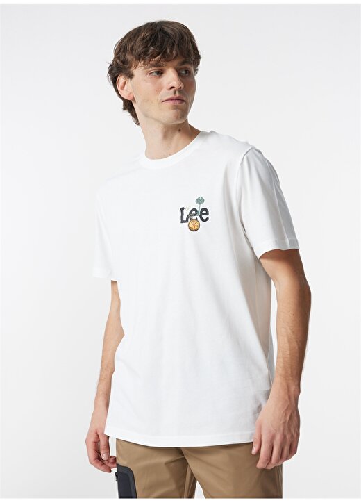 Lee Bisiklet Yaka Kırık Beyaz Erkek T-Shirt L241582102 Bisiklet Yaka T-Shirt 2