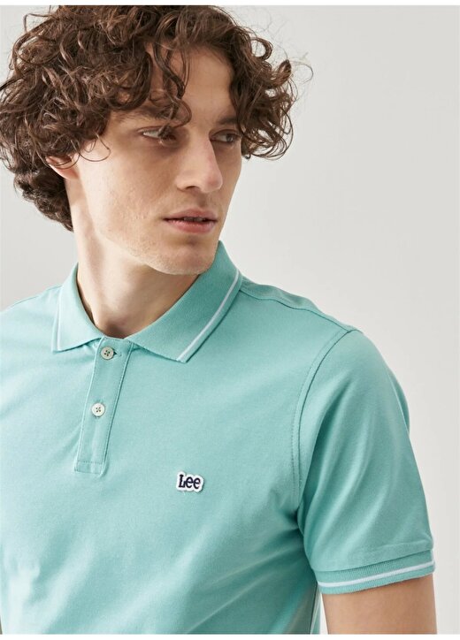 Lee Yeşil Erkek Polo T-Shirt L61ARLOT Kısa Kollu Polo T-Shirt 3