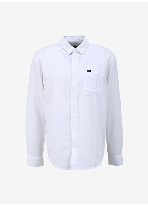 Lee Loose Fit Beyaz Erkek Gömlek L66N205295100 Uzun Kollu Gömlek 1
