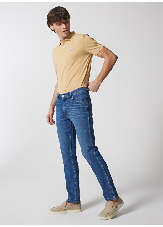 Wrangler Normal Bel Slim Fit Koyu Mavi Erkek Denim Pantolon W12S084W83 Texas Slim Jean Pantolon 1