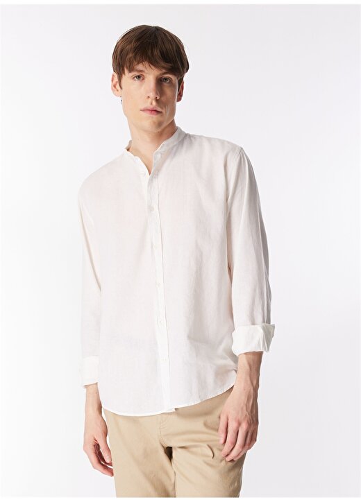 Wrangler Relaxed Beyaz Erkek Gömlek W241577100 Uzun Kollu Gömlek 3