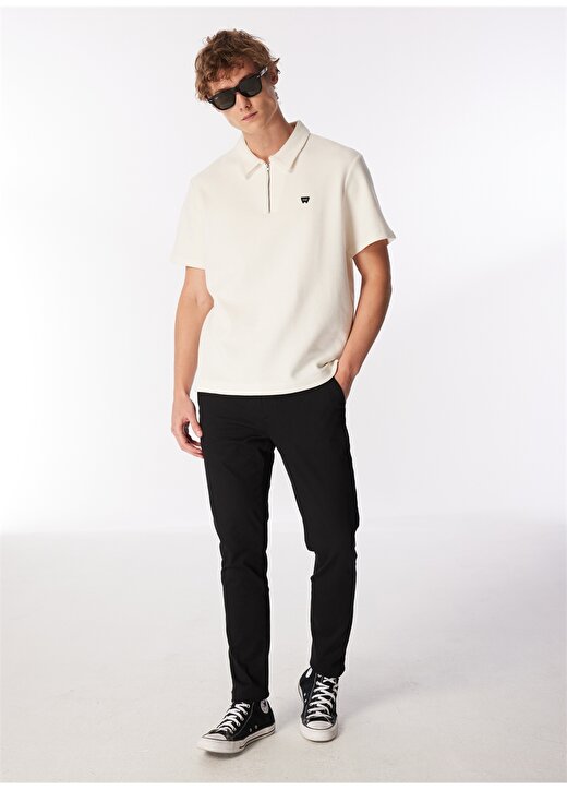 Wrangler Kırık Beyaz Erkek Polo T-Shirt W7NQ2052861Y Fermuarlı Polo T-Shirt 2