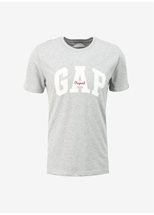 Gap Bisiklet Yaka Düz Gri Erkek T-Shirt 471777 1