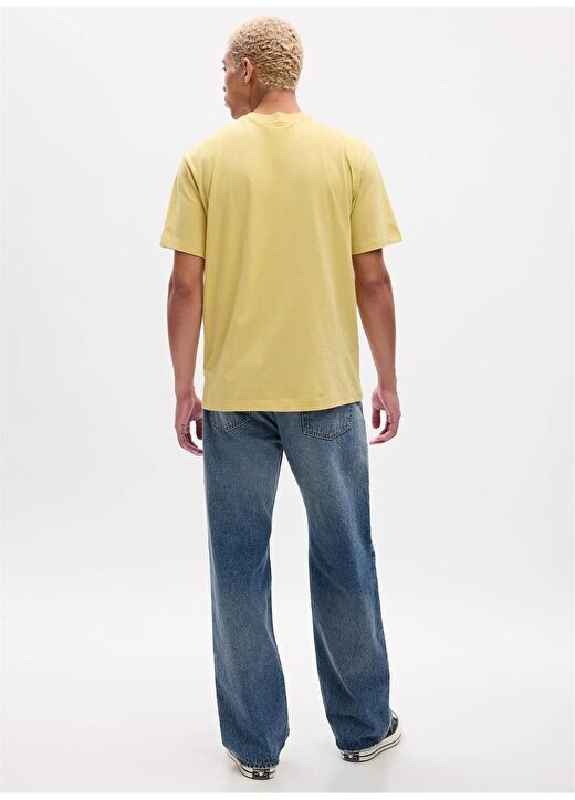 Gap Bisiklet Yaka Düz Sarı Erkek T-Shirt 507947 2