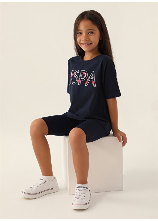 U.S. Polo Assn. Toz Pembe Kız Çocuk Pijama Takımı US1847 2