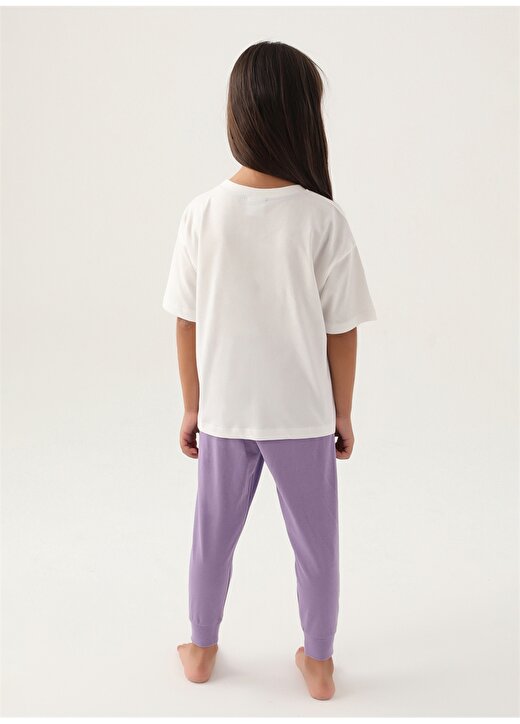 U.S. Polo Assn. Beyaz Mor Kız Çocuk Pijama Takımı US1818 3