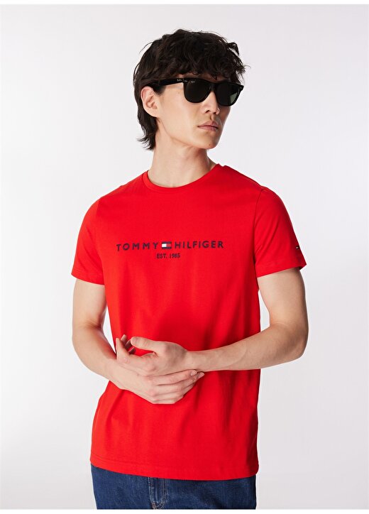 Tommy Hilfiger Bisiklet Yaka Kırmızı Erkek T-Shirt MW0MW11797 3