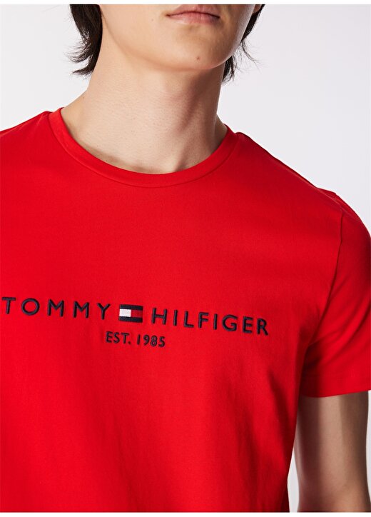 Tommy Hilfiger Bisiklet Yaka Kırmızı Erkek T-Shirt MW0MW11797 4