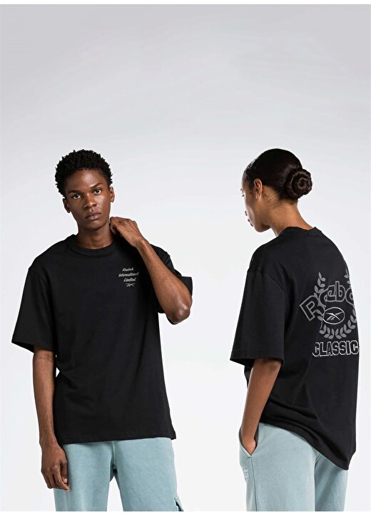 Reebok Siyah Erkek Yuvarlak Yaka Normal Kalıp T-Shirt 100036129 CLASSICS RESERVE TEE 2