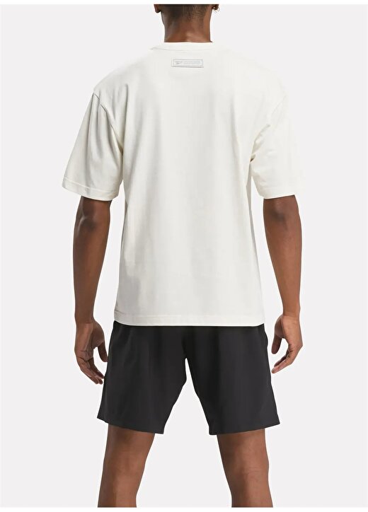 Reebok 100075550 CL NO DYE UNIFORM TEE Kırık Beyaz Erkek Yuvarlak Yaka Normal Kalıp T-Shirt 2