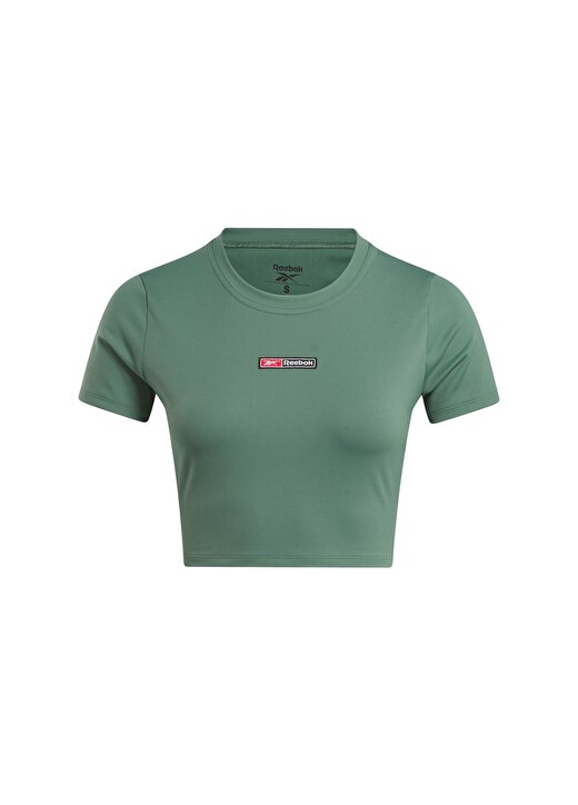 Reebok 100076117 LUX BOLD CROP TEE Yeşil Kadın T-Shirt 4