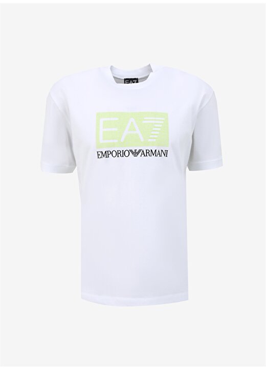 EA7 Bisiklet Yaka Beyaz Erkek T-Shirt 3DPT40PJFBZ 1