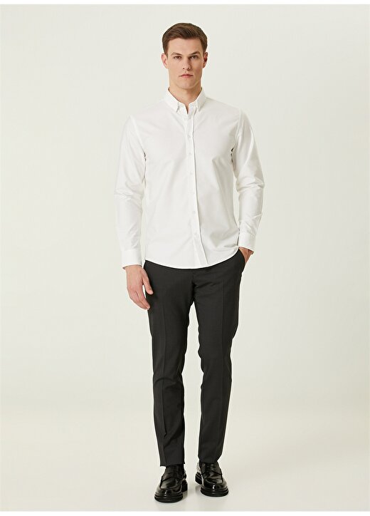 Network Slim Fit Gömlek Yaka Beyaz Erkek Gömlek 1090741 3