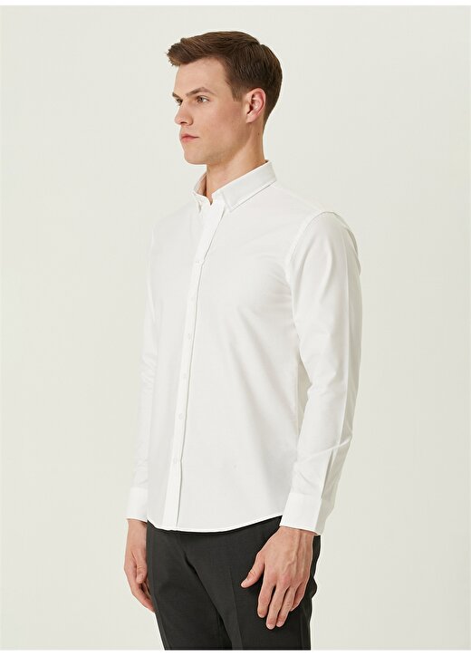 Network Slim Fit Gömlek Yaka Beyaz Erkek Gömlek 1090741 4
