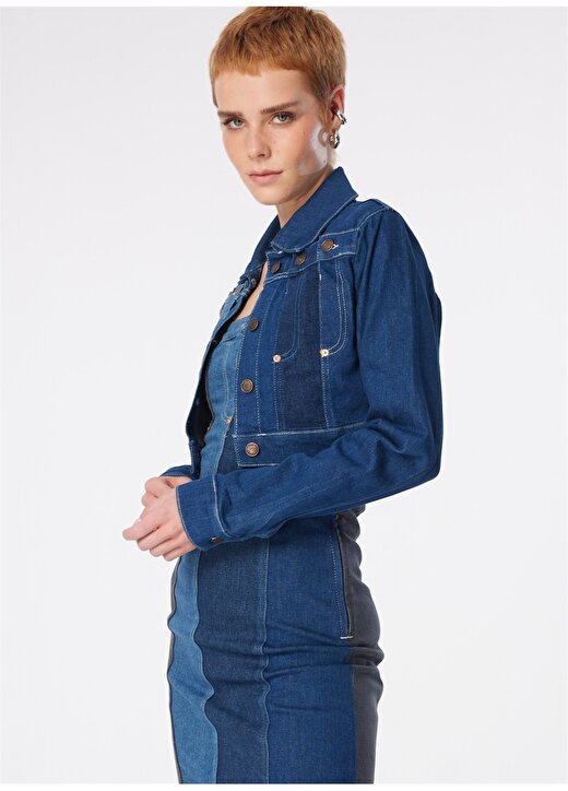 Moschino Jeans İndigo Kadın Denim Ceket 241K1J0501 1
