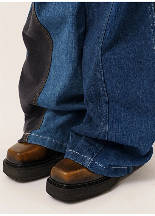 Moschino Jeans Yüksek Bel Lastikli Paça Standart İndigo Kadın Denim Pantolon 241K1J0301 2