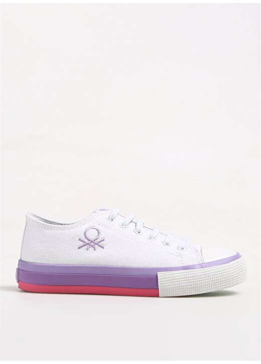 Benetton Beyaz - Lila Kız Çocuk Sneaker BNI-10041 1