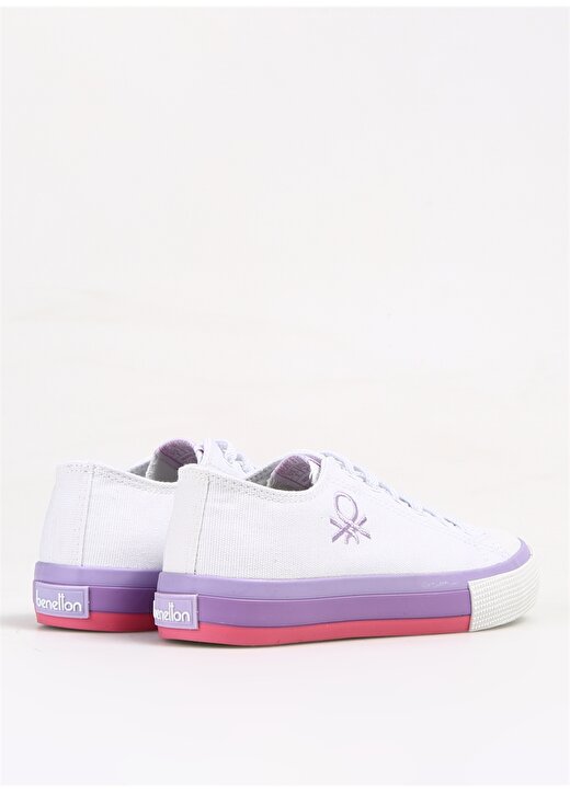 Benetton Beyaz - Lila Kız Çocuk Sneaker BNI-10041 3